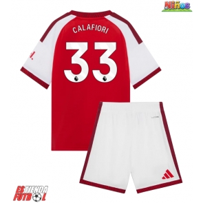 Arsenal Riccardo Calafiori #33 Primera Equipación Niños 2026-27 Manga Corta (+ Pantalones cortos)
